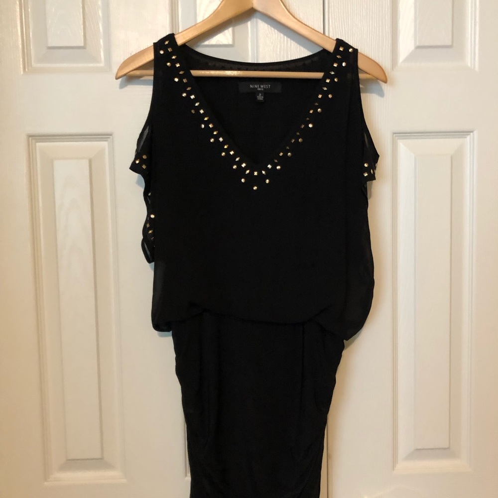 Nine West black and gold dress